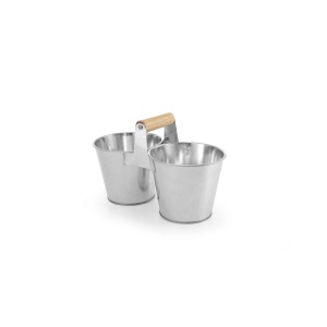 Set rustic tacamuri si servetele, Hendi, tip galeata, 250x125x(H)155, otel galvanizat - Img 2