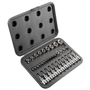 Set tubulare cu bit Torx ,3/8'', CrV, 34 piese