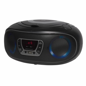 Sistem Audio Portabil Boombox Denver TCL-212BT, CD Player, Bluetooth, Radio FM, USB MP3, Lumini LED, AUX, Negru - Img 3