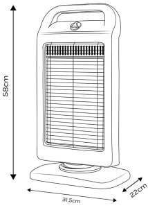 Sugárzó infravörös ellenállásokkal, 3 teljesítményfokozat 400/800/1200W, oszcilláló, Neo - Img 2