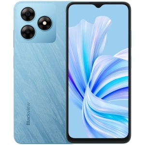 Telefon mobil, Dual SIM, Android 15, stocare 64GB, baterie 5000mAh, ecran HD IPS+ de 6.56", Camera cu 13MP+8MP, Smartphone 4G, Fingerprint/Face ID/GPS, Dawn Blue, Blackview Wave 9C