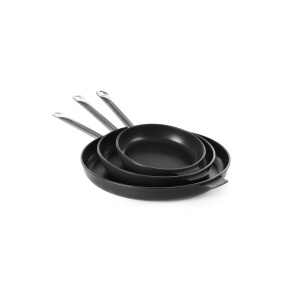Tigaie Hendi pentru prajit, aluminiu, strat anti-aderent, maner din otel inoxidabil, 320 mm - Img 2