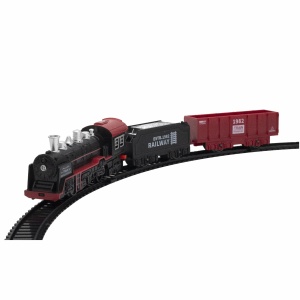 Trenulet cu baterii, 1 locomotiva, 1 vagon cu carbune, 1 vagon