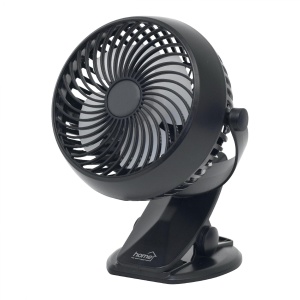 Ventilator cu acumulator si clema, 10 cm, negru - Img 1