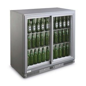 Vitrina frigorifica pentru bar Candour de 198 l cu usa dubla, otel inoxidabil, Barmatic
