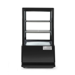 Vitrina rece pt prezentare, neagra, 58 lt, interval temp. 2-6 gr C, 170 W, 2 rafturi reglabile pe inaltime, ARKTIC by Hendi, 452x406x(H)816 mm, Clasa energetica C - Img 2