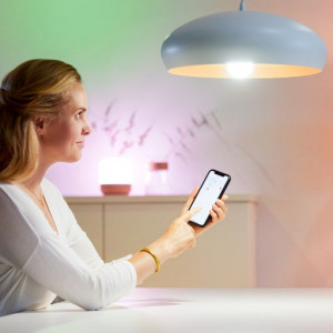 WiZ Dimmelhető intelligens LED izzó, Wi-Fi, A60, E27, 8W (60W), 806 lm, meleg fehér fényhőmérséklet, Google Assistant/Alexa/Siri kompatibilis, DETERIORÁLT CSOMAGOS KÉSZLET - Img 2