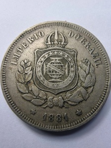 🪙 Brazilia Imperială – 100 Réis 1881 - Pedro II - Img 3