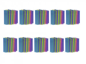 10.000 darabos műanyag szívószál készlet rövid, rugalmas fújtatóval, XXL csomag, 240x5mm, többszínű, ideális éttermekbe, teraszokra.
