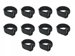 10 darabos tépőzáras szalag készlet, fekete, 16 x 310mm, Dedra