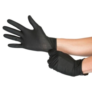 100 darabos eldobható kesztyű készlet FEKETE, L méret, Synmax Gloves - Img 2