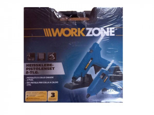 2 db szilikonos ragasztópisztoly készlet, 1 x 10/60W vezetékes, 1 x 15/80W kézi, Workzone - Img 2