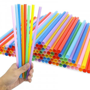 250 darabos készlet, egyenként csomagolt műanyag szívószálak Bubble Tea, 210 x 12mm, többszínűek - Img 4