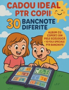 Album + 30 bancnote diferite + 10 folii speciale pentru bancnote
