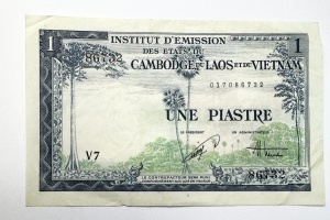 Bancnota Coloniala - 1 Piastre - Indochina Franceză ( Cambodgia/Laos / Vietnam )