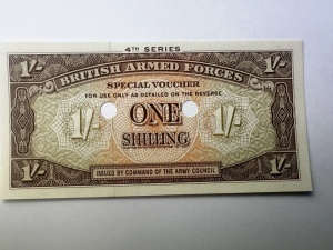Bancnota Militara - British Armed Forces – 1 Shilling, 4th Series (1948) - Img 3