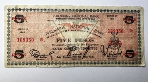 Bancnotă rară Filipine – 5 Pesos 1943 (Iloilo Emergency Note)