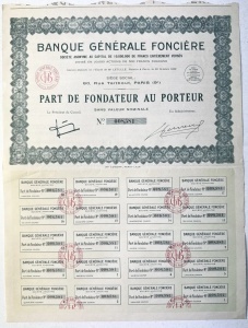 Banque Generale Fonciere - 1928 - Franta - Img 2