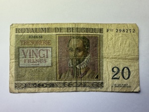 Belgia- 20 Francs 1956