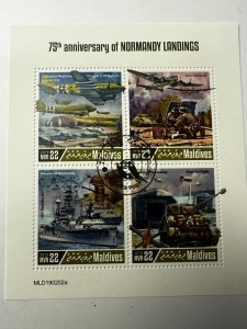 Bloc filatelic Maldive 2019 – 75 de ani de la Debarcarea din Normandia (D-Day)