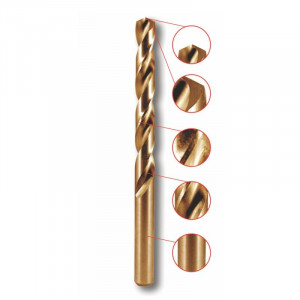 Burghie cobalt pentru metal 2,0x49mm, HSS, DIN338, 3buc - Img 3