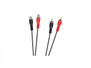 Cablu audio 2 x rca mama, 2 x rca tata, rosu-negru, Deltac C - Img 2
