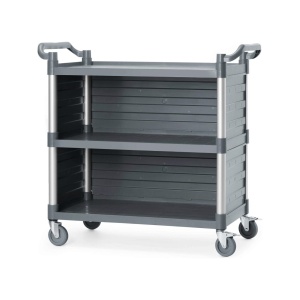 Cărucior de serviciu cu panouri laterale, 3 rafturi, 1010x500x(h)960 mm AmerBox