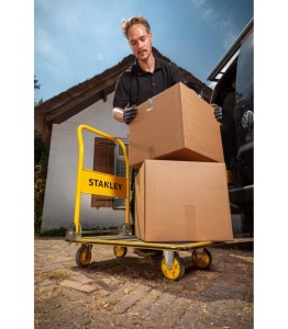 Carucior pliabil portabil tip platforma, 73.5 x 47 cm, capacitate maxima 150Kg, roti cu rulmenti, Stanley - Img 6