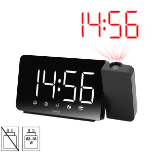 Ceas cu alarmă LED cu radio, proiector - Img 2