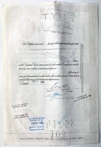Certificat de acțiuni Pan American World Airways, Inc. - USA - 1958 - Img 4
