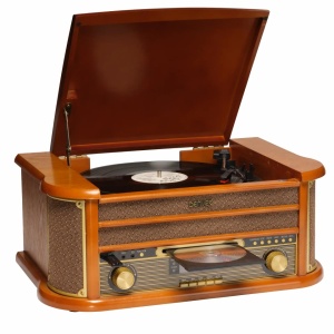 Combina muzicala tip RETRO, cd-player, usb, tunner, aux, caseta, pick-up, cutie lemn, Denver MRD-51 - Img 2