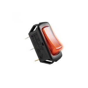 Comutator basculant cu bec, 250V, 1 circuit, roşu