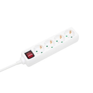Cu comutator de distribuție cu 4 prize, cablu de 1,5 m, alb, cu blocare pentru copii, Q-LINK - Img 3