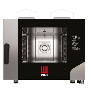 Cuptor pe gaz cu abur cu convectie Millennial Black Mask Bakery, 4x 600x400mm Tecnoeka, 230V/300W, 9,3kW, 850x1035x(H)801mm