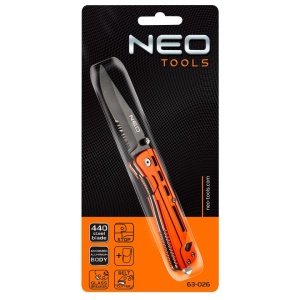 Cutit cu sistem de blocare, lama otel inoxidabil tip 440, corp aluminiu, Neo - Img 1