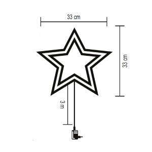 Decorațiune LED pentru fereastră, stea, temporizator 6/18 ore, adaptor, colorată - Img 3