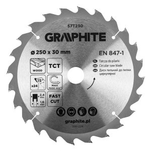 Disc fierastrau circular cu varfuri HM 250 x 30mm, 24 dinti