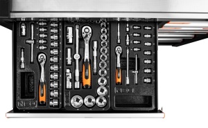 Dulap pentru scule complet echipat, 12 sertare, 229 scule, ideal service auto/moto, Neo - Img 7
