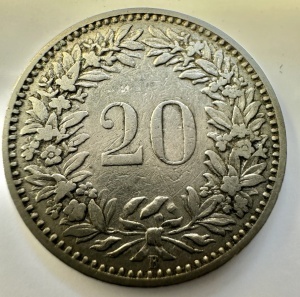 ELVETIA - 20 RAPPEN 1894 - Img 2