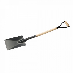 Fém ásólapát ásáshoz, lakkozott fa nyéllel, szögletes fej, 1100 mm, Silverline