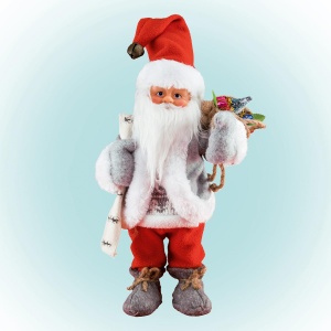 Figurină Moş care dansează şi cântă, 30 cm, roşu - Img 1