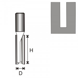 Freza lemn canelat, prindere 8mm, diametru lucru 10mm, lungime de lucru 50mm, Dedra - Img 2