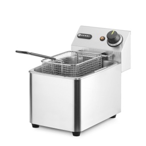Friteuza electrica profesionala 4 litri, Hendi Kitchen Line, corp inox, termostat reglabil 0-190 gr C, 3000W, 217x400x(H)290 mm, - Img 1