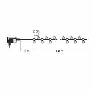 Ghirlande luminoase cu lumini intermitente, 4,8 m, alb cald, alb rece, IP44 - Img 3