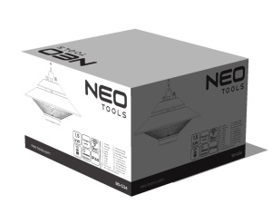 Incalzitor montare tavan, lampa cu infrarosu, 1500W, IP44, telecomanda, ideal, terase, foisor, Neo - Img 10