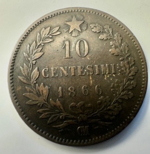 ITALIA - VITTORIO EMANUELE II - 10 CENTESIMI 1866 - Img 4