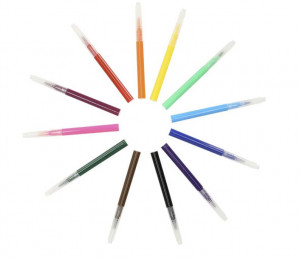 Kit graffiti cu 12 markere colorate pe baza de apa, fara substante toxice, incarcare USB-C, 4V, Dedra - Img 3