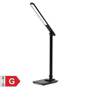Lampa de birou LED cu lumina de veghe, metal, negru - Img 1