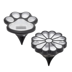 Lampă solară de grădină, amprenta caine floare, 12 buc./display, 1 LED alb cald - Img 1