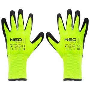 Manusi de lucru din nailon acoperit cu latex, 4142X, marimea 8